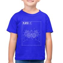 Camiseta Algodão Infantil Player 1 Controle Joystick - Foca na Moda
