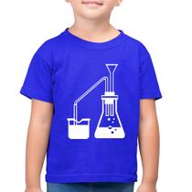 Camiseta Algodão Infantil Química Erlenmeyer e Bequer - Foca na Moda