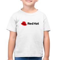 Camiseta Algodão Infantil Red Hat Linux Logo - Foca na Moda
