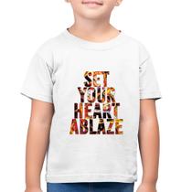 Camiseta Algodão Infantil Set your heart ablaze - Foca na Moda