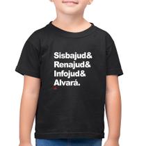 Camiseta Algodão Infantil Sisbajud & Renajud & Infojud & Alvará - Foca na Moda