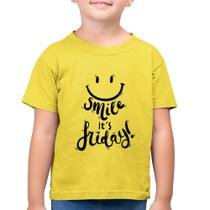 Camiseta Algodão Infantil Smile, It's Friday! - Foca na Moda