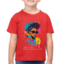 Camiseta Algodão Infantil Tenho em mim todas as cores do mundo - Foca na Moda