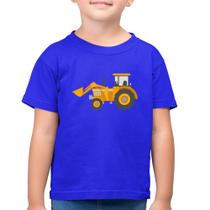 Camiseta Algodão Infantil Trator Pá Carregadeira Amarelo - Foca na Moda