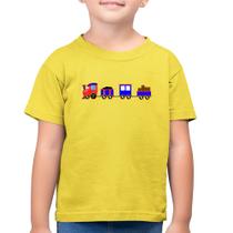 Camiseta Algodão Infantil Trenzinho Azul - Foca na Moda