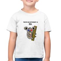 Camiseta Algodão Infantil Treta na internet: A - Foca na Moda