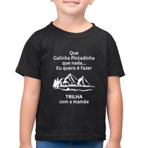 Camiseta Algodão Infantil Trilha com a mamãe Trekking - Foca na Moda