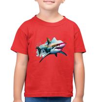 Camiseta Algodão Infantil Tubarão Watercolor - Foca na Moda