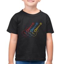 Camiseta Algodão Infantil Violão Cores - Foca na Moda