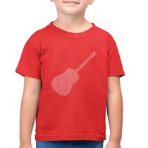 Camiseta Algodão Infantil Violão Notas Musicais - Foca na Moda