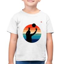 Camiseta Algodão Infantil Vôlei Vintage Sunset - Foca na Moda