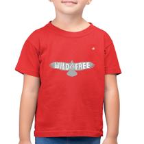 Camiseta Algodão Infantil Wild and Free - Foca na Moda