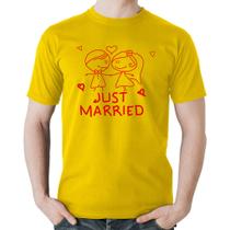 Camiseta Algodão Just Married - Foca na Moda