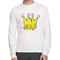 Camiseta Algodão King and Queen Crown Manga Longa - Foca na Moda