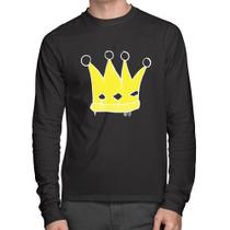 Camiseta Algodão King and Queen Crown Manga Longa - Foca na Moda Camiseta Algodão King and Queen Crown Manga Longa - Foca na Moda