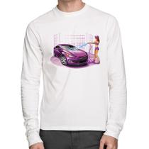 Camiseta Algodão Lava Jato Carro Roxo Manga Longa - Foca na Moda Camiseta Algodão Lava Jato Carro Roxo Manga Longa - Foca na Moda
