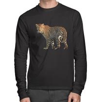 Camiseta Algodão Leopardo Manga Longa - Foca na Moda