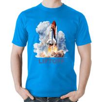 Camiseta Algodão Liftoff: Lançamento do Ônibus Espacial - Foca na Moda