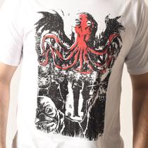 Camiseta Algodão Manga curta Branca Estampada The Cult