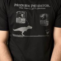 Camiseta Algodão Manga curta Branca Preta Estampada Modern Predator