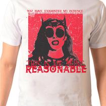 Camiseta Algodão Manga curta Branca Preta Estampada Wanda