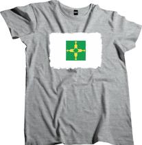 Camiseta Algodão Masculina Bandeira Estado do Distrito Federal Aquarela