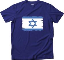 Camiseta Algodão Masculina Bandeira Israel Vintage