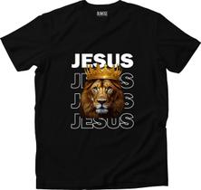 Camiseta Algodão Masculina cristã evangélica Jesus Leao