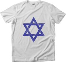 Camiseta Algodão Masculina Israel Estrela de Davi