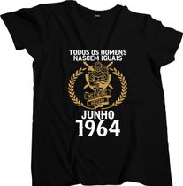 Camiseta Algodão Masculina Melhores nascem 1964 junho