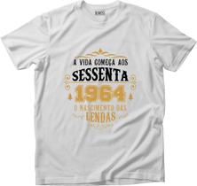 Camiseta Algodão Masculina Nascimento Lendas Sessenta 1964