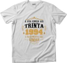 Camiseta Algodão Masculina Nascimento Lendas Trinta 1994