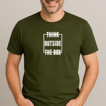Camiseta Algodão Masculina Think Outside 296 Despojado Moderno Looks Autêntico