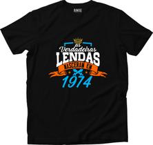 Camiseta Algodão Masculina Verdadeiras Lendas Nasceram 1974