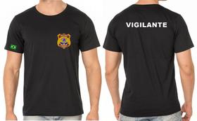 Camiseta Algodão Masculino VIGILANTE Bordado - Manga Curta e Longa