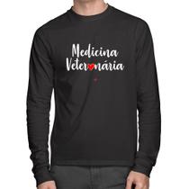 Camiseta Algodão Medicina Veterinária por amor Manga Longa - Foca na Moda