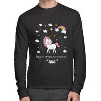 Camiseta Algodão Meus mais sinceros "ata" Manga Longa - Foca na Moda