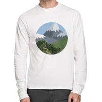 Camiseta Algodão Montanhas Manga Longa - Foca na Moda