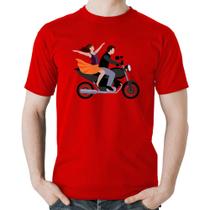 Camiseta Algodão Moto Casal - Foca na Moda