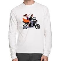 Camiseta Algodão Moto Casal Manga Longa - Foca na Moda