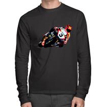 Camiseta Algodão Motorcycle Racing Manga Longa - Foca na Moda