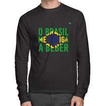Camiseta Algodão O Brasil me obriga a beber Manga Longa - Foca na Moda Camiseta Algodão O Brasil me obriga a beber Manga Longa - Foca na Moda