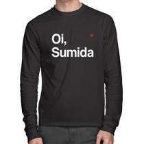 Camiseta Algodão Oi sumida Manga Longa - Foca na Moda Camiseta Algodão Oi sumida Manga Longa - Foca na Moda