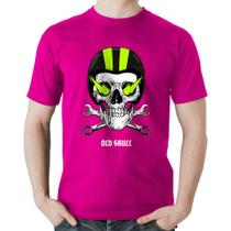 Camiseta Algodão Old Skull Motorcycle - Foca na Moda