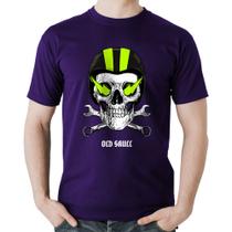 Camiseta Algodão Old Skull Motorcycle - Foca na Moda