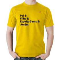 Camiseta Algodão Pai, Filho, Espírito Santo, Amém - Foca na Moda