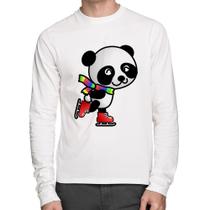 Camiseta Algodão Panda de Patins Manga Longa - Foca na Moda