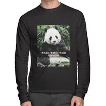 Camiseta Algodão Panda Fuck Racism! Manga Longa - Foca na Moda