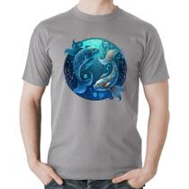 Camiseta Algodão Peixes Sígno - Foca na Moda