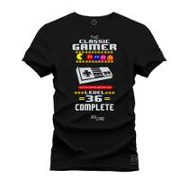 Camiseta Algodão Plus Size Premium Tamanho Especial Game Over 3d Complete